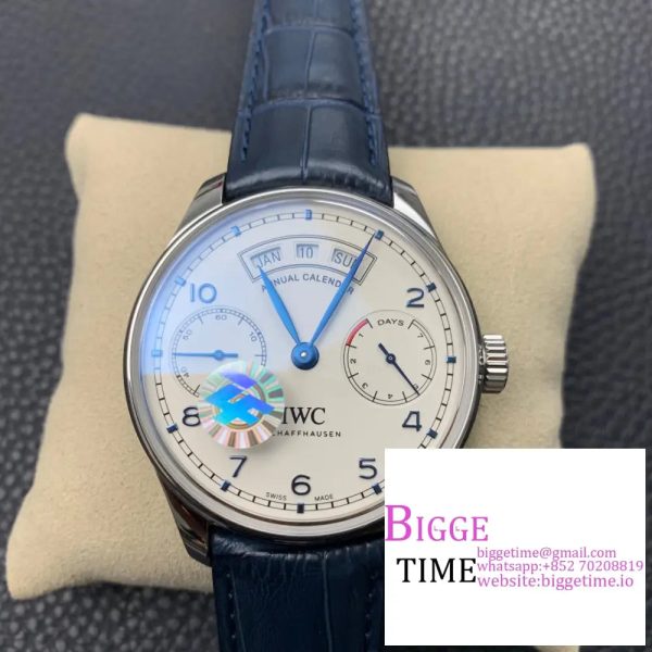 IWC Portugieser 44mm IW503501 White Dial Blue Leather Strap ZF A52850