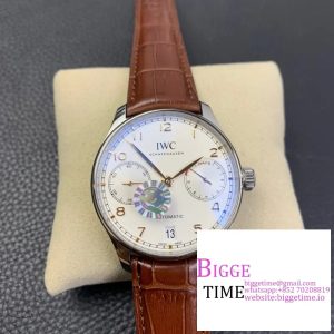 IWC Portugieser 44mm IW503504 RG White Dial Brown Leather Strap ZF A52850