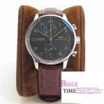 IWC Portugieser Chrono 41mm IW371447 Grey Dial Brown Leather Strap ZF A7750