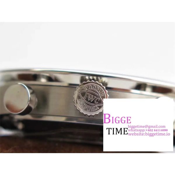 IWC Portugieser Chrono 41mm IW371447 Grey Dial Brown Leather Strap ZF A7750 - Image 7