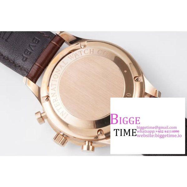IWC Portugieser Chrono 41mm IW371480 RG White Dial Brown Leather Strap ZF A7750 - Image 9