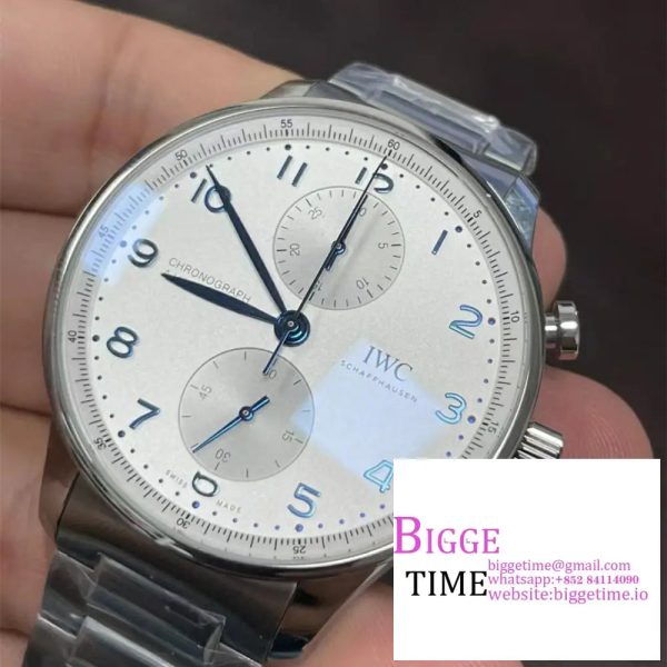 IWC Portugieser Chrono 41mm IW371617 White Dial SS Bracelet ZF A7750 - Image 3