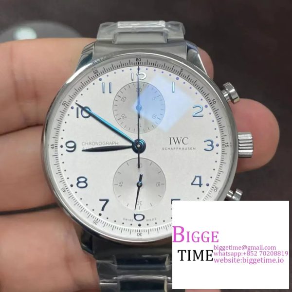 IWC Portugieser Chrono 41mm IW371617 White Dial SS Bracelet ZF A7750