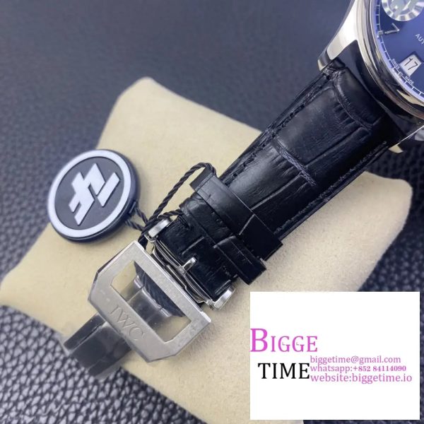 IWC Portugieser Laureus Sport 42mm IW500112 Blue Dial Black Leather Strap ZF A51011 - Image 8
