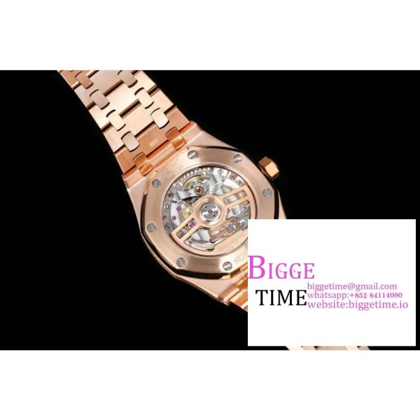 Lady Royal Oak 33mm RG ZF 1:1 Best Edition Blue Dial Diamonds Bezel on RG Bracelet Swiss Quartz - Image 8