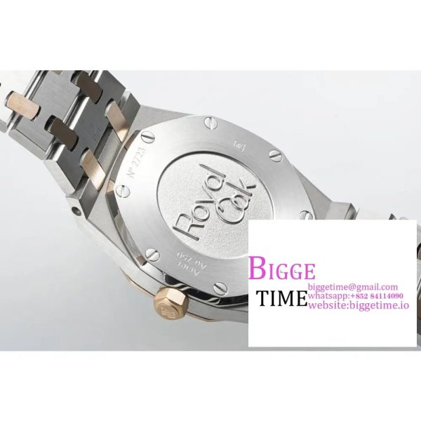 Lady Royal Oak 33mm SS/RG ZF 1:1 Best Edition White Dial Diamonds Bezel on SS/RG Bracelet Swiss Quartz - Image 8