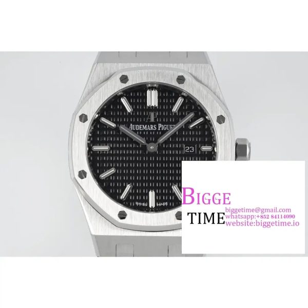 Lady Royal Oak 33mm SS ZF 1:1 Best Edition Black Dial on SS Bracelet Swiss Quartz - Image 3