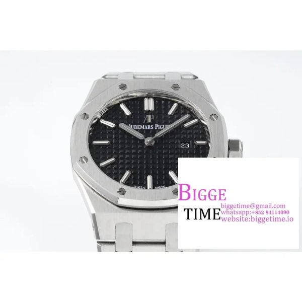 Lady Royal Oak 33mm SS ZF 1:1 Best Edition Black Dial on SS Bracelet Swiss Quartz - Image 6