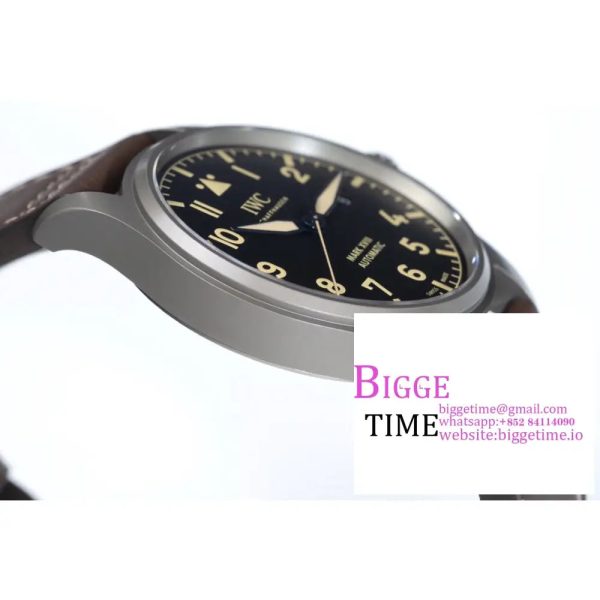 Mark XVIII IW327006 Titanium V7F 1:1 Best Edition Black Dial on Brown Leather Strap A2892 - Image 3