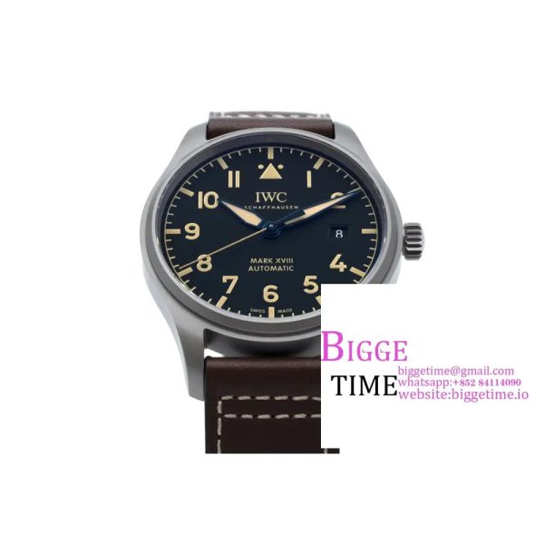 Mark XVIII IW327006 Titanium V7F 1:1 Best Edition Black Dial on Brown Leather Strap A2892 - Image 5