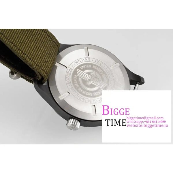 Mark XVIII Top Gun "SFTI" Black Ceramic IW324712 ZF 1:1 Best Edition on Green Nylon Strap A32111 - Image 9