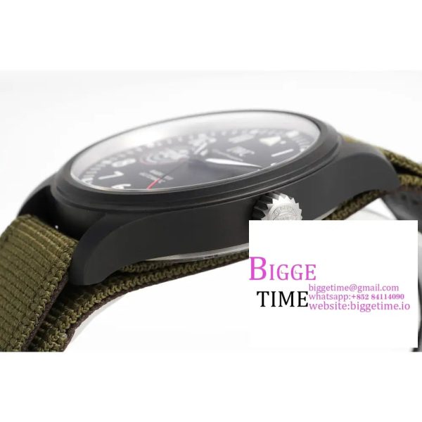 Mark XVIII Top Gun "SFTI" Black Ceramic IW324712 ZF 1:1 Best Edition on Green Nylon Strap A32111 - Image 7