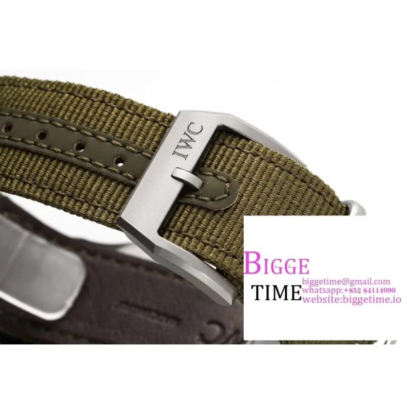 Mark XVIII Top Gun "SFTI" Black Ceramic IW324712 ZF 1:1 Best Edition on Green Nylon Strap A32111 - Image 8