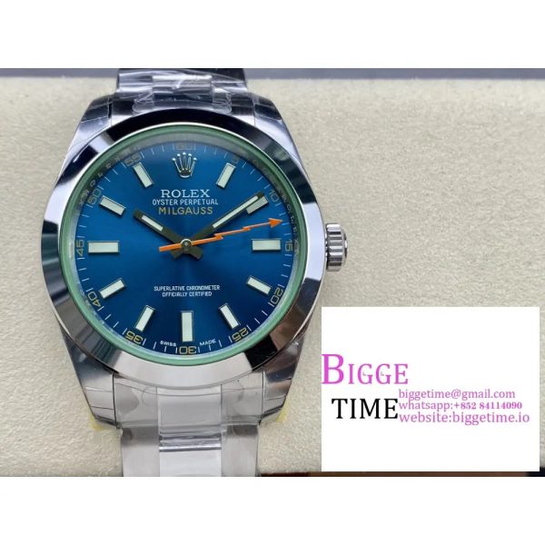 Milgauss 116400 GV 904L Steel GSF 1:1 Best Edition Blue Dial on Bracelet SA3131 - Image 2