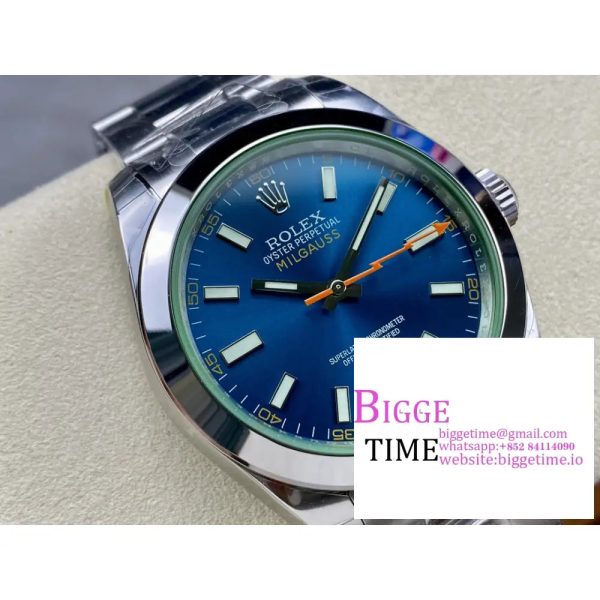 Milgauss 116400 GV 904L Steel GSF 1:1 Best Edition Blue Dial on Bracelet SA3131 - Image 3