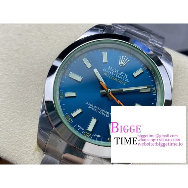 Milgauss 116400 GV 904L Steel GSF 1:1 Best Edition Blue Dial on Bracelet SA3131 - Image 4