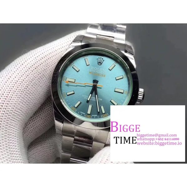 Milgauss 40mm 116400 Blue Dial SS Bracelet BPF A2824 - Image 3