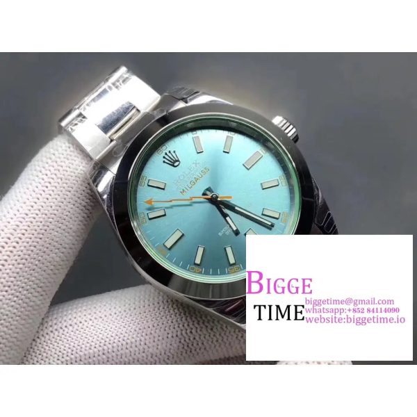 Milgauss 40mm 116400 Blue Dial SS Bracelet BPF A2824 - Image 7