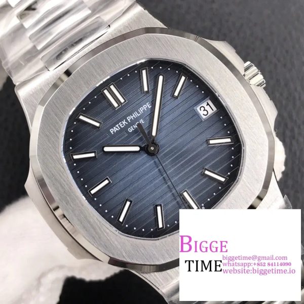 Nautilus 5711/1A 3KF 1:1 Best Edition Blue Textured Dial on SS Bracelet A324 - Image 2