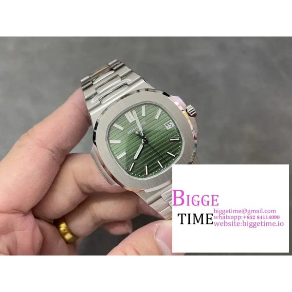 Nautilus 5711/1A 3KF 1:1 Best Edition Green Textured Dial on SS Bracelet 324CS V2 - Image 3