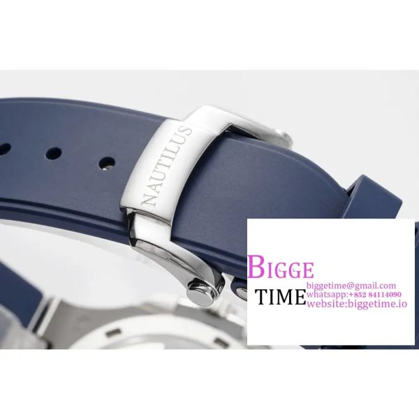 Nautilus 5711/1A PPF 1:1 Best Edition Blue Textured Dial on Blue Rubber Strap 324CS V5 - Image 8
