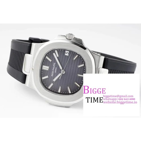 Nautilus 5711/1A PPF 1:1 Best Edition Gray Textured Dial on Black Rubber Strap 324CS V5 - Image 5