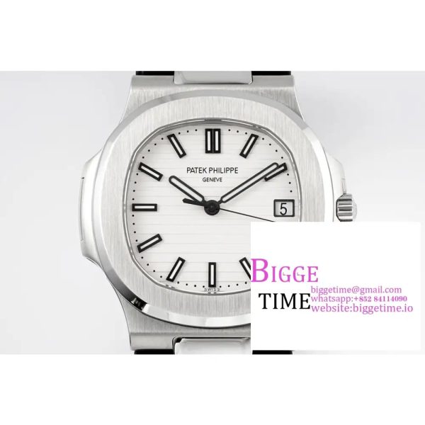 Nautilus 5711/1A PPF 1:1 Best Edition White Textured Dial on Black Rubber Strap 324CS V5 - Image 2