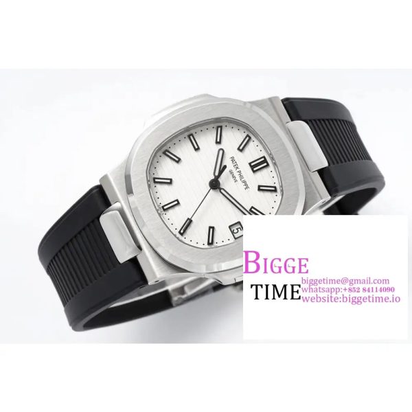 Nautilus 5711/1A PPF 1:1 Best Edition White Textured Dial on Black Rubber Strap 324CS V5 - Image 5