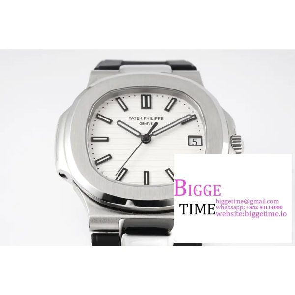 Nautilus 5711/1A PPF 1:1 Best Edition White Textured Dial on Black Rubber Strap 324CS V5 - Image 6