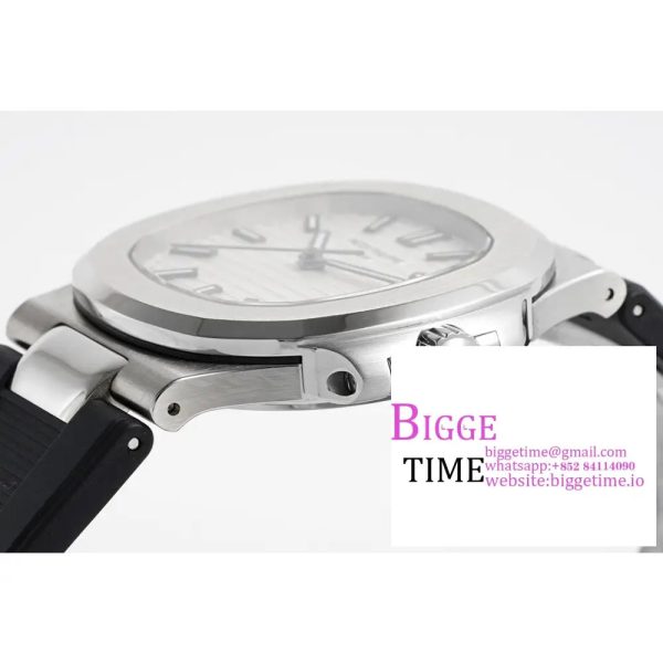 Nautilus 5711/1A PPF 1:1 Best Edition White Textured Dial on Black Rubber Strap 324CS V5 - Image 7