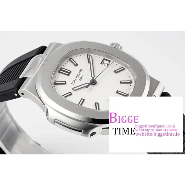 Nautilus 5711/1A PPF 1:1 Best Edition White Textured Dial on Black Rubber Strap 324CS V5 - Image 4
