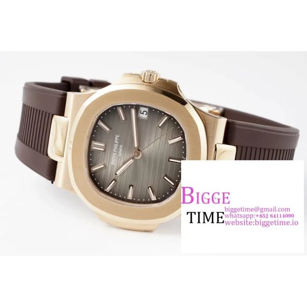 Nautilus 5711/1R PPF 1:1 Best Edition Brown Textured Dial on Brown Rubber Strap 324CS V5 - Image 5