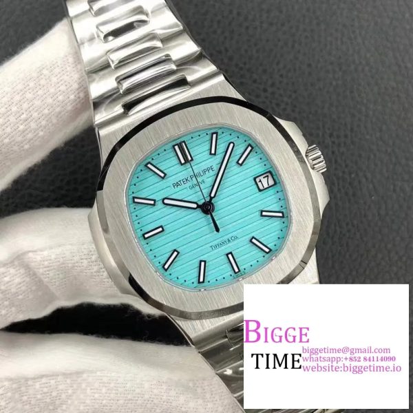 Nautilus 5711 3KF 1:1 Best Edition Tiffany Blue Dial on SS Bracelet A324 Super Clone V2 - Image 4