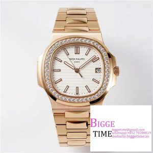 Nautilus 5711 40mm Diamond Bezel RG White Dial RG Bracelet PPF A330SC