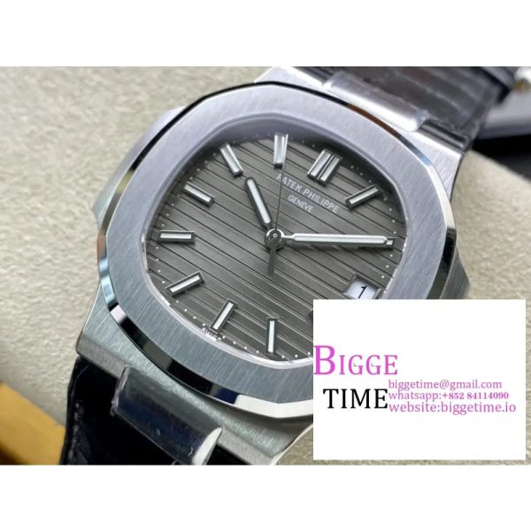 Nautilus 5711 40mm Grey Dial Black Leather Strap 3KF A324SC - Image 6