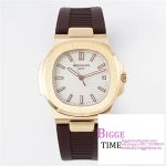 Nautilus 5711 40mm RG White Dial Brown Rubber Strap PPF A330SC