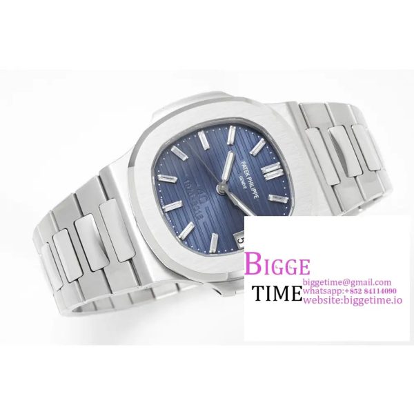 Nautilus 5711 40th Anniversary PPF 1:1 Best Edition Blue Textured Dial on SS Bracelet 324CS V4 - Image 7