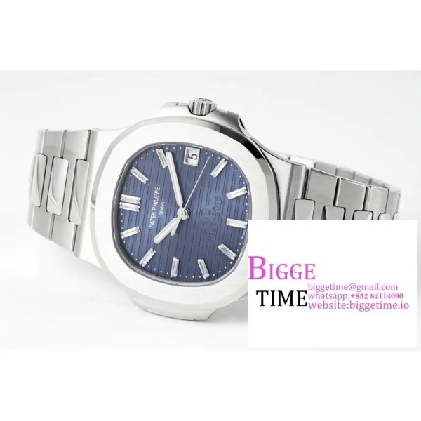 Nautilus 5711 40th Anniversary PPF 1:1 Best Edition Blue Textured Dial on SS Bracelet 324CS V4 - Image 3