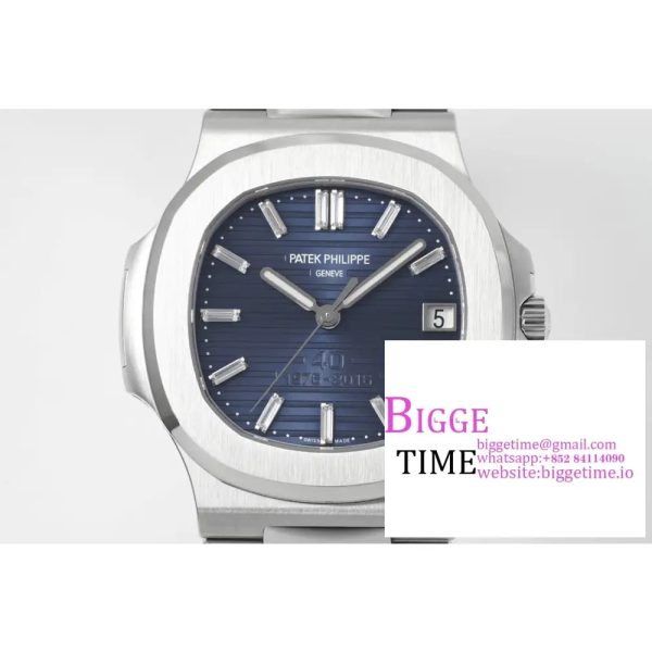 Nautilus 5711 40th Anniversary PPF 1:1 Best Edition Blue Textured Dial on SS Bracelet 324CS V4 - Image 2