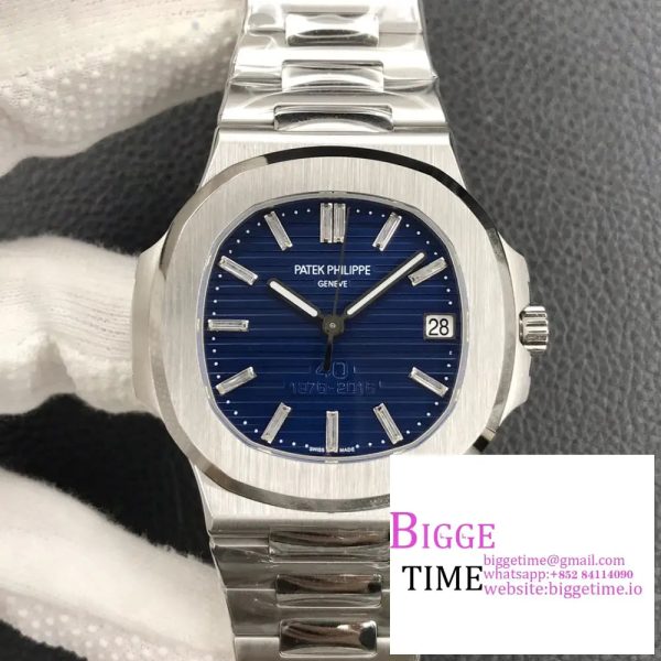 Nautilus 5711 40th Anniversary PPF 1:1 Best Edition Blue Textured Dial on SS Bracelet 324CS V4