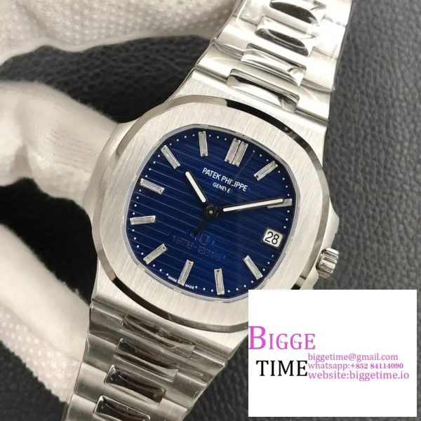 Nautilus 5711 40th Anniversary PPF 1:1 Best Edition Blue Textured Dial on SS Bracelet 324CS V4 - Image 3