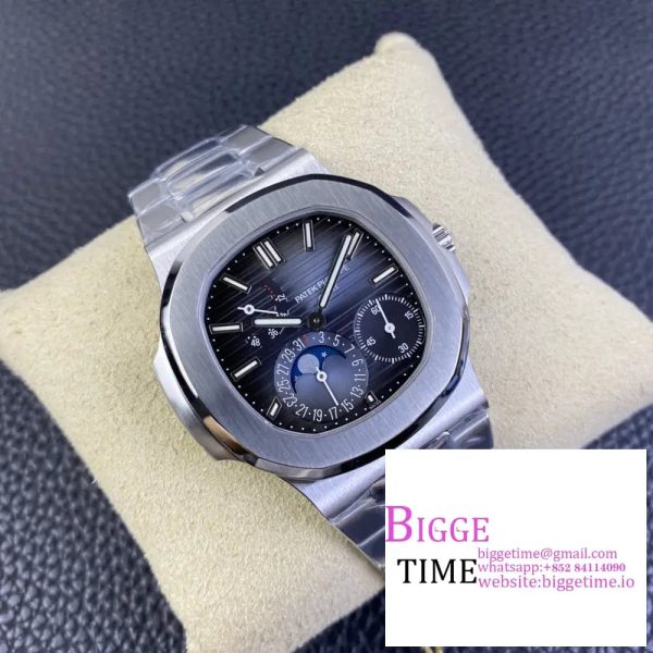 Nautilus 5712-1A 001 SS PPF 1:1 Latest and Best Edition Blue Dial on SS Bracelet A240  V4 - Image 3