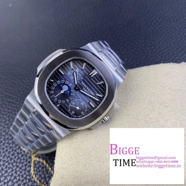 Nautilus 5712-1A 001 SS PPF 1:1 Latest and Best Edition Blue Dial on SS Bracelet A240  V4 - Image 5