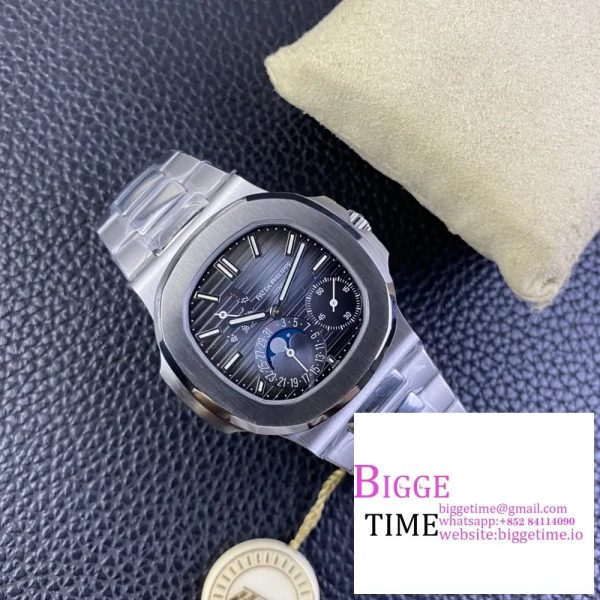 Nautilus 5712-1A 001 SS PPF 1:1 Latest and Best Edition Blue Dial on SS Bracelet A240  V4 - Image 2