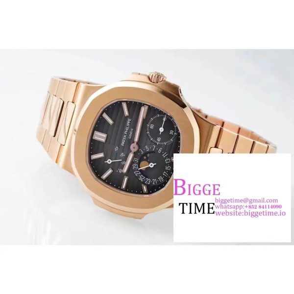 Nautilus 5712 RG PPF 1:1 Best Edition Brown Dial on RG Bracelet A240  V2 - Image 5