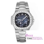Nautilus 5724 40mm Diamond Bezel Blue Dial SS Bracelet PPF A240SC