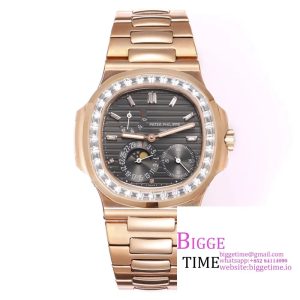 Nautilus 5724 40mm Diamond Bezel RG Grey Dial RG Bracelet PPF A240SC