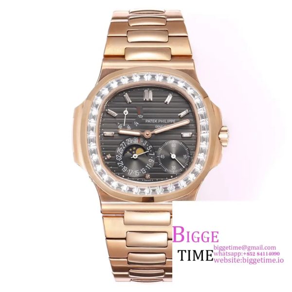 Nautilus 5724 40mm Diamond Bezel RG Grey Dial RG Bracelet PPF A240SC