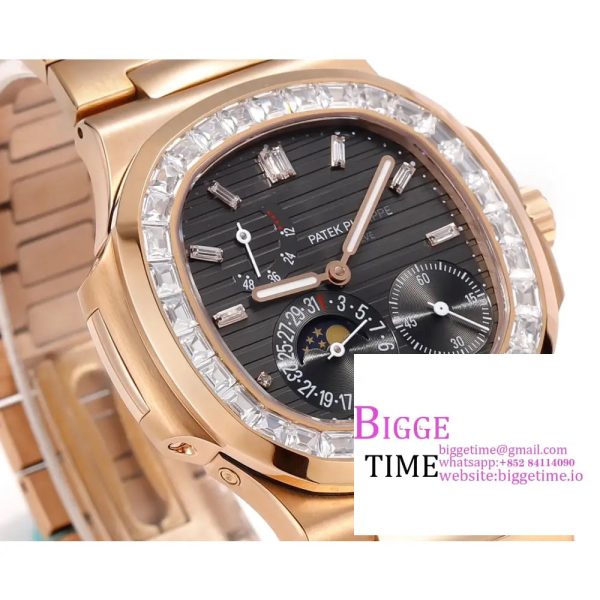 Nautilus 5724 40mm Diamond Bezel RG Grey Dial RG Bracelet PPF A240SC - Image 3