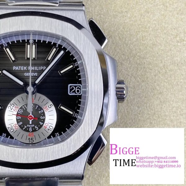 Nautilus 5980 SS PPF Best Edition Black Dial on SS Bracelet A28-520 - Image 6